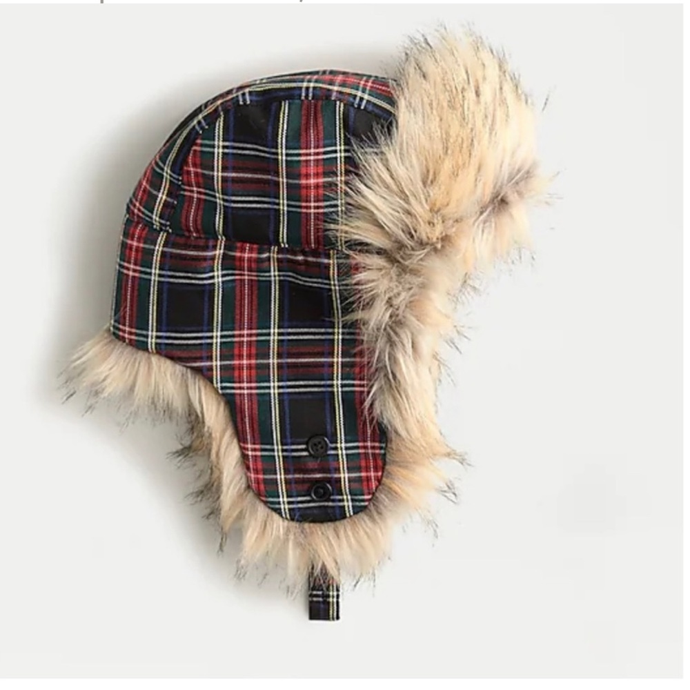 Jcrew Tartan Bomber Faux Fur AG930